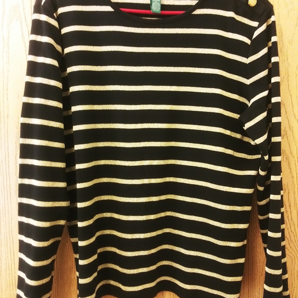 Ralph Lauren Black with Gold Stripes XL